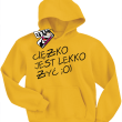 Ciężko jest lekko żyć zabawna dziecięca bluza z kapturem - żółty