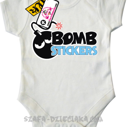 Bomb stickers - dziecięce body - white