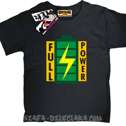 Full Power Bateria - super koszulka dziecięca - czarny