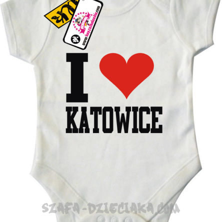 I love Katowice - dziecięce body - white