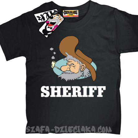 Sheriff niepowtarzalna koszulka dla dziecka - czarna