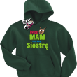 Uważaj mam starszą siostrę świetna bluza dziecięca - bottle-green
