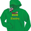 Uważaj mam starszą siostrę świetna bluza dziecięca - green