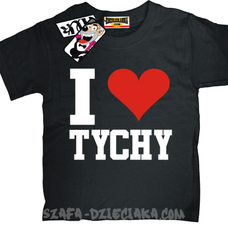 I love Tychy tshirt dziecięcy - black
