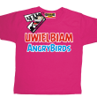 Uwielbiam Angrybirds bajerancka koszulka dziecięca - różowy