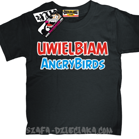 Uwielbiam Angrybirds bajerancka koszulka dziecięca - czarny