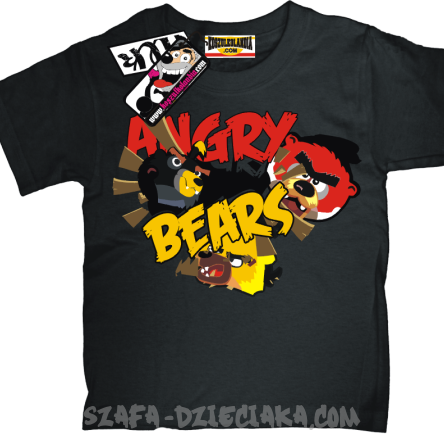 Angry Bears świetny dziecięcy tshirt -black 