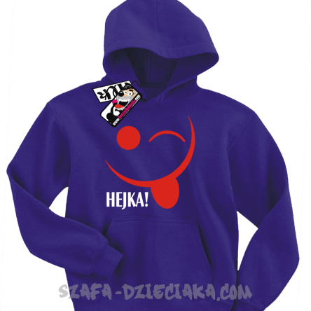 Hejka Buźka - zabawna bluza dziecięca - fioletowy