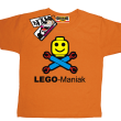 Lego-Maniak super koszulka dziecięca z nadrukiem - pomarańczowy