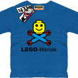 Lego-Maniak super koszulka dziecięca z nadrukiem - niebieski