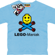 Lego-Maniak super koszulka dziecięca z nadrukiem - błękitny