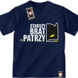 STARSZY BRAT PATRZY - Koszulka dziecięca granat