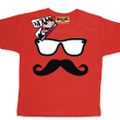 Wąs w okularach koszulka dziecięca - red