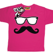 Wąs w okularach koszulka dziecięca - pink