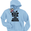 Keep calm and hakuna matata dziecięca bluza z kapturem - błękitny
