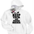 Keep calm and hakuna matata dziecięca bluza z kapturem - biały
