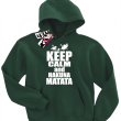 Keep calm and hakuna matata dziecięca bluza z kapturem - butelkowy