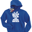 Keep calm and hakuna matata dziecięca bluza z kapturem - niebieski