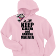 Keep calm and hakuna matata dziecięca bluza z kapturem - różowy