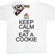 Keep Calm and Eat a Cookie - zabawna koszulka dziecięca - biały
