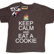 Keep Calm and Eat a Cookie - zabawna koszulka dziecięca - brązowy