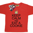 Keep Calm and Eat a Cookie - zabawna koszulka dziecięca - czerwony