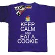 Keep Calm and Eat a Cookie - zabawna koszulka dziecięca - fioletowy