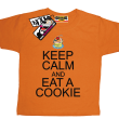 Keep Calm and Eat a Cookie - zabawna koszulka dziecięca - pomarańczowy