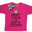 Keep Calm and Eat a Cookie - zabawna koszulka dziecięca - różowy