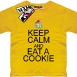 Keep Calm and Eat a Cookie - zabawna koszulka dziecięca - żółty