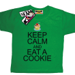 Keep Calm and Eat a Cookie - zabawna koszulka dziecięca - zielony