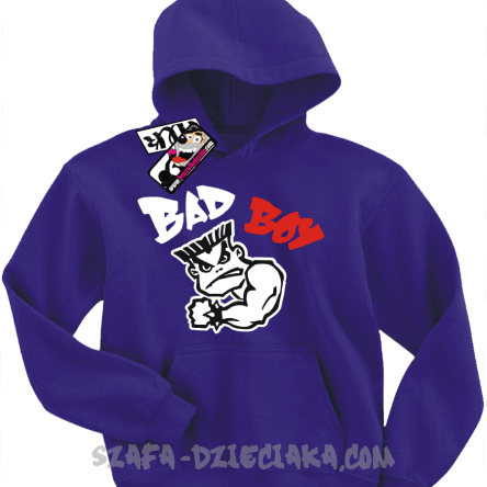 Bad boy mały mięśniak bluza dziecięca z nadrukiem -  fioletowy