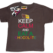 Keep Calm and Eat a Chocolate - świetna koszulka dziecięca - brązowy