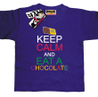 Keep Calm and Eat a Chocolate - świetna koszulka dziecięca - fioletowy