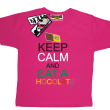 Keep Calm and Eat a Chocolate - świetna koszulka dziecięca - różowy
