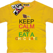Keep Calm and Eat a Chocolate - świetna koszulka dziecięca - żółty