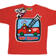 Wóz strażacki koszulka dla syna - czerwona
