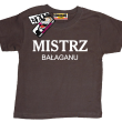 Mistrz bałaganu humorystyczna dziecięca koszulka - brown