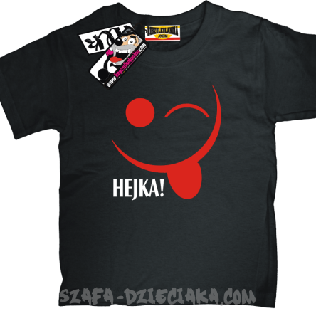 Hejka Buźka - zabawna dziecięca koszulka - czarny