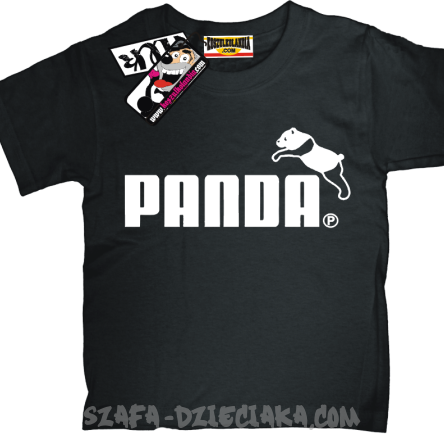 Panda - oryginalna koszulka dziecięca - czarny