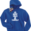Keep calm and be yourself super bluza z kapturem dla dziecka - niebieski