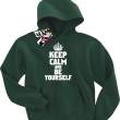 Keep calm and be yourself super bluza z kapturem dla dziecka - butelkowy