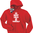 Keep calm and be yourself super bluza z kapturem dla dziecka - czerwony