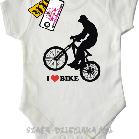 I love Bike - modne body dziecięce - biały