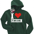 I love Szczecin bluza dziecięca z kapturem - butelkowa