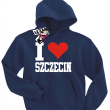 I love Szczecin bluza dziecięca z kapturem - granatowa