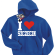 I love Szczecin bluza dziecięca z kapturem - niebieska