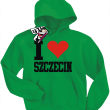 I love Szczecin bluza dziecięca z kapturem - zielona
