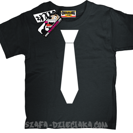 krawat świetny tshirt - black