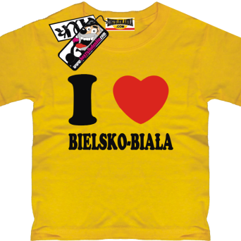I love Bielsko-Biała - dziecięca koszulka z nadrukiem, kod: SZDZ00214K